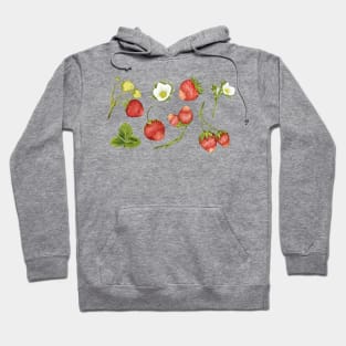 Vintage Strawberries Strawberry Flower Cottagecore Hoodie